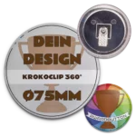 Button personalisiert bestellen 75mm, Pins drucken