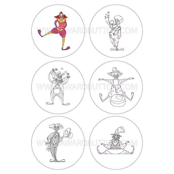 Vorlage zum Ausdrucken 75mm Clowns. S2 color