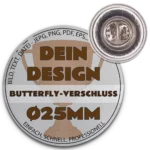 25mm Button mit Butterfly-Verschluss