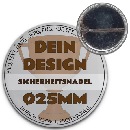 25mm Button mit Sicherheitsnadel