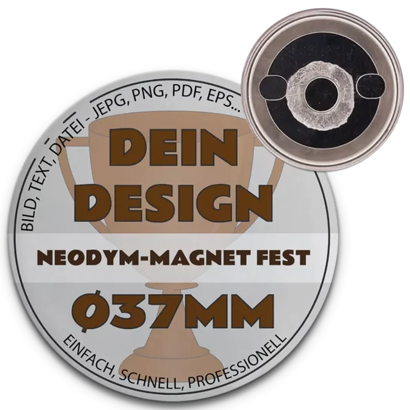37mm Button mit Neodym Magnet fest