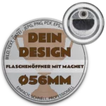 56mm Button als Flaschenoeffner mit Magnet
