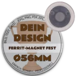 56mm Button mit Ferrit-Magnet fest