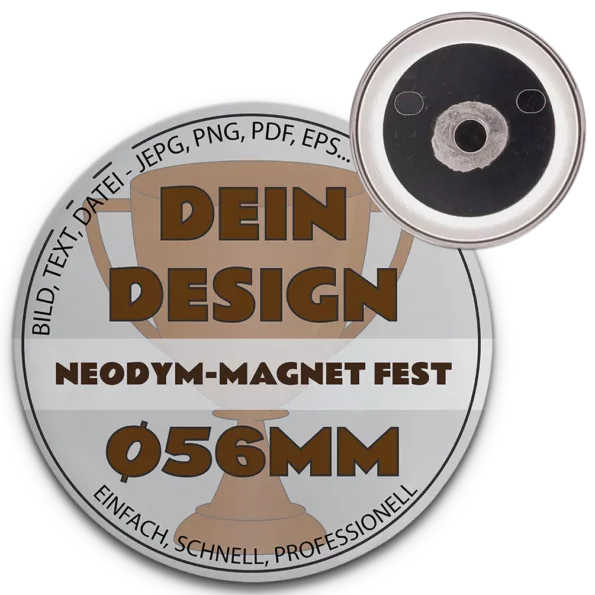 56mm Button mit Neodym Magnet fest