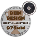 75mm Button mit Neodym-Magnet fest