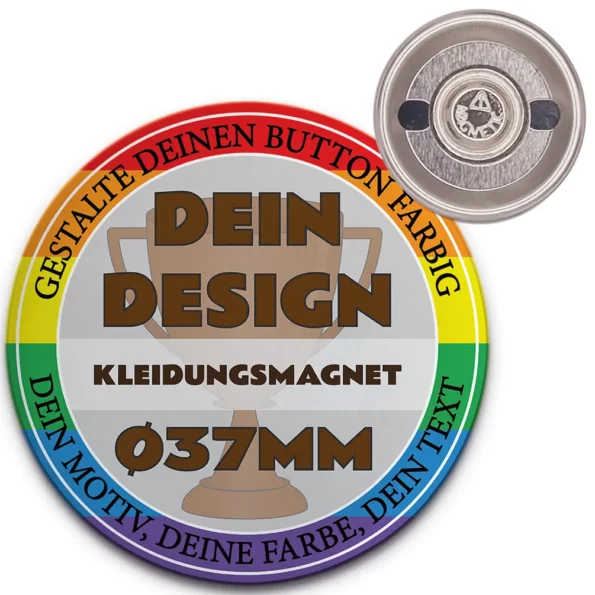 37mm Button Kleidungsmagnet Umrandung