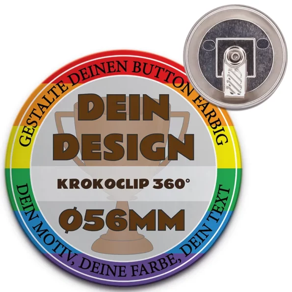 56mm Button Krokoclip 360 Umrandung