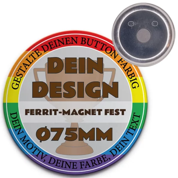 75mm Button ferrit magnet fest Umrandung