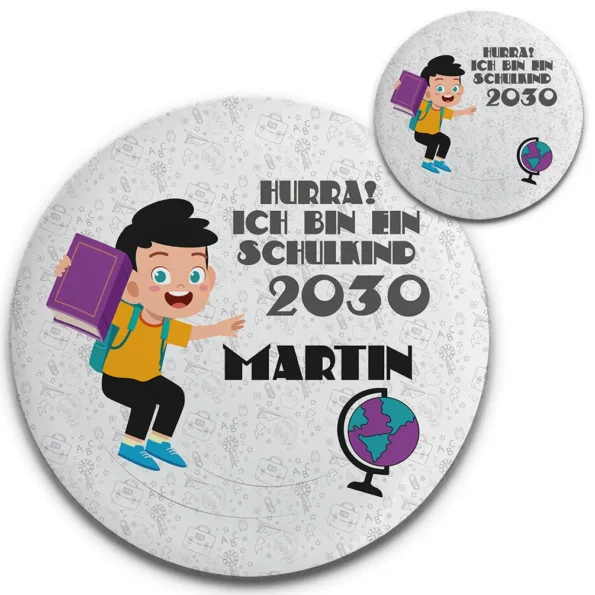 Lernheld Schulkind Button mit Namen