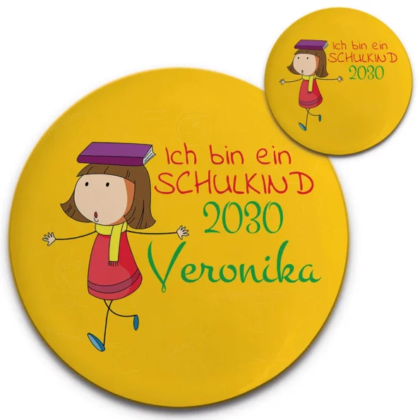 Schulstar Schulkind Button mit Namen