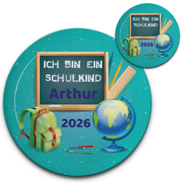 Wissenschaftler Schulkind Button mit Namen